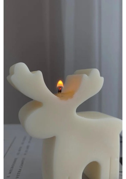 Ekru Ren Geyiği Christmas Yılbaşı Mumu indirimleri