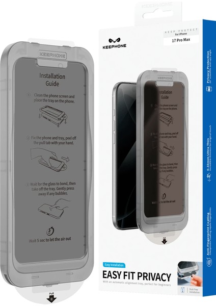 Apple iPhone 17 Pro Otomatik Kurulum Easyfit Hayalet Cam Ekran Koruyucu