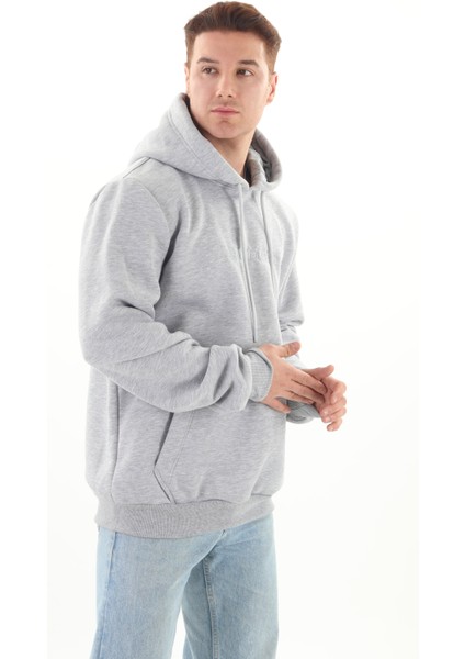 Unisex Nakışlı Gri Kapüşonlu Sweatshirt (Nakışlı gri) Sweatshirtlerimiz 290 gram şardonlu 3 iplikli kumaştan üretilmiştir fırsatları