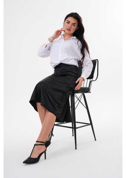 Siyah Fileli Cift Kemerli 8.5 cm Sivri Burun Stiletto Ince Topuklu Kadın Ayakkabı