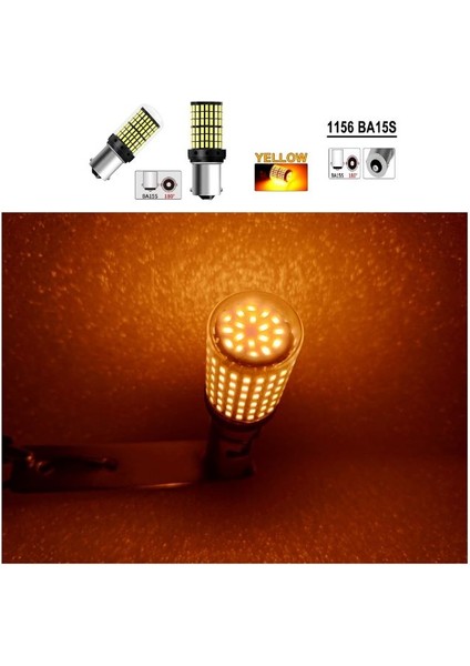 ( 2 x Adet ) 1 Takım LED 93 21W Sinyal Ampul 12V 144 LED Yellow (21W 93 Ampul 144 Led) fiyatları