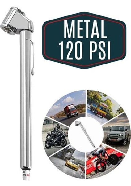 Modacar Metal Kasalı 120 Psi Lastik Hava Ölçme Saati fiyatları