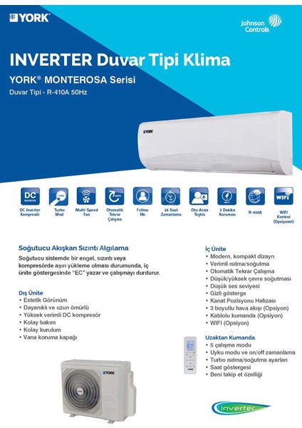 Monterosa A++ 12000 Btu Inverter Ekonomik Duvar Tipi Klima modelleri