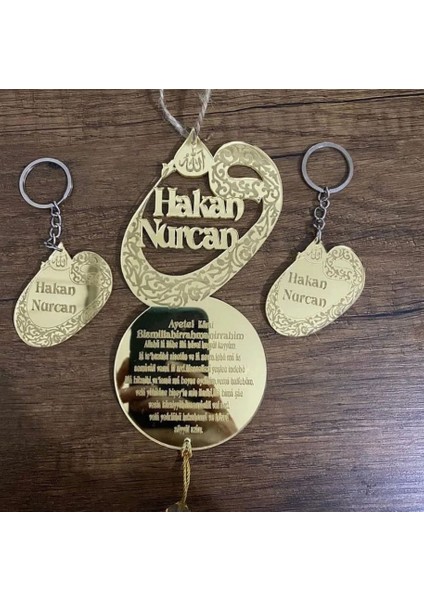 Kişiye Özel Dikiz Aynası Süsü (2 Vav Anahtarlıklı)