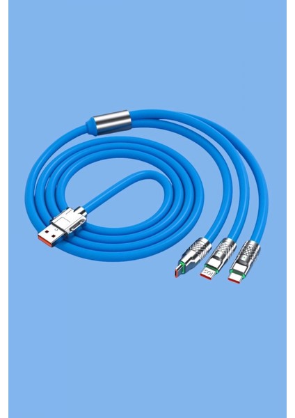 Kutulu 3 Şarj Aleti 1 Arada Çinko Alaşım Hızlı Şarj Kablosu Mavi 3 In 1 indirimleri