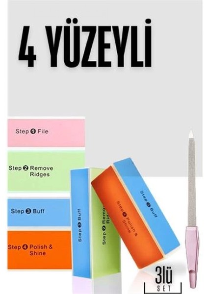 4 Yüzeyli Törpü ve Parlatma Blok Sünger 3 Lü Set