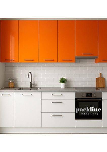 Mutfak Tezgah Dolap Mobilya ve Kaplama Folyosu Parlak Turuncu 52CMX3M modelleri