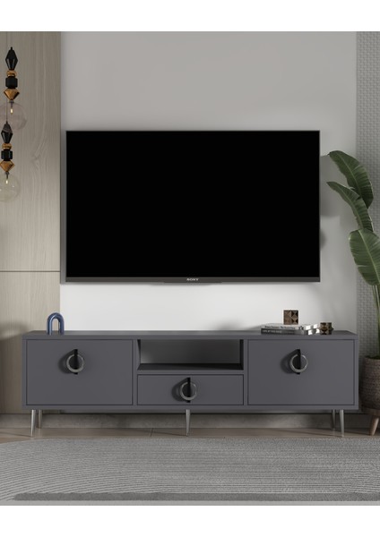 1317DROPDD-32 Tv Sehpası Antrasit-Gümüş