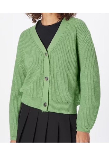 Kadın Düğmeli Kısa Triko Hırka