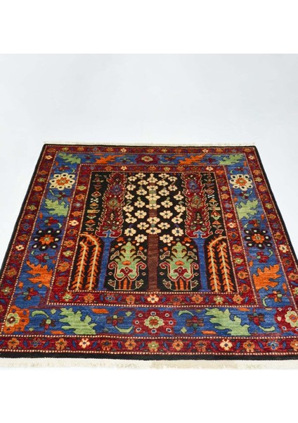 Yünden El Dokuma Hayat Ağacı Motifli Afgan Halısı 147X179 cm (2.63 M²) fiyatları