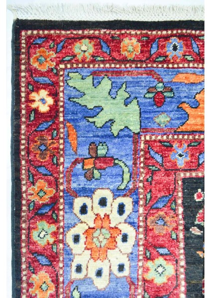 Yünden El Dokuma Hayat Ağacı Motifli Afgan Halısı 147X179 cm (2.63 M²) fırsatları