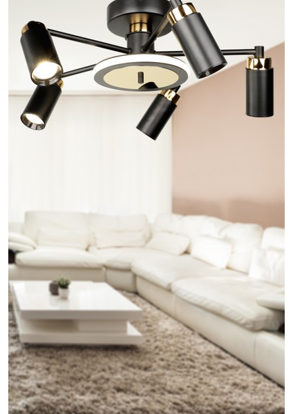 Linz Ledli 5.li Avize Siyah