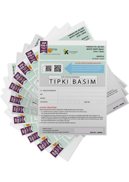 Karakutu Yayınları 2025 Yds Arapça Ösym Tıpkı Basım Çıkmış Soru Deneme Paketi 12LI Fasikül Seti modelleri