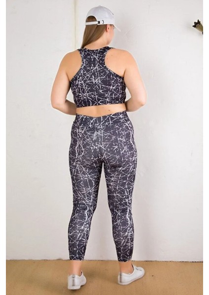 Lady Kadın Büyük Beden Yüksek Bel Tayt ve Kalın Askılı Balensiz Crop Top Büstiyer 2'li Takım fiyatları