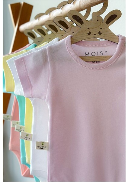 Moısy Kız Bebek Body, %100 Pamuk, Soft Yıkama, Kısa Kollu 5' Li Paket modelleri