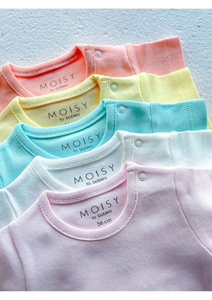 Moısy Kız Bebek Body, %100 Pamuk, Soft Yıkama, Kısa Kollu 5' Li Paket fırsatları