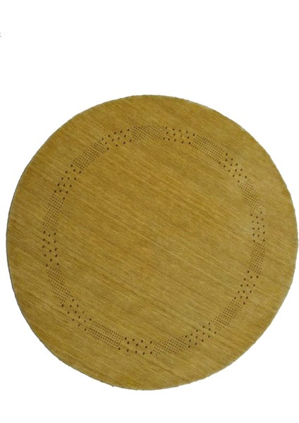 Lori Bej Renk Modern Yuvarlak El Dokuma Halısı 150X150 cm (2.25 M²)