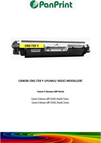 Canon CRG-729 Y Sarı Muadil Toner fiyatları