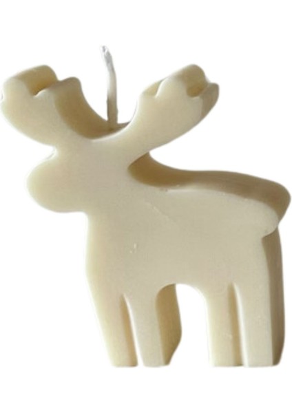 Krem Ren Geyiği Christmas Yılbaşı Mumu
