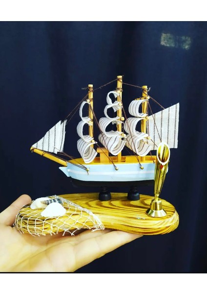 El Yapımı Ahşap Yelkenli Kalemlik 14CM Ofis Hediyesi fiyatları