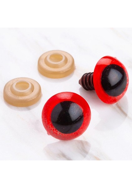 Loren 16 mm Kırmızı 5 Çift Amigurumi Göz