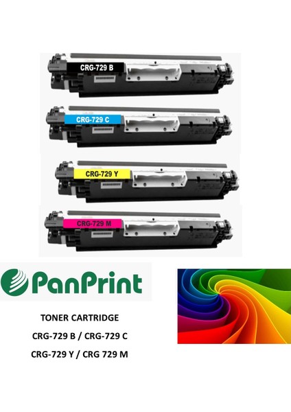 Canon CRG-729 Siyah-Mavi-Sarı-Kırmızı Takım Muadil Toner
