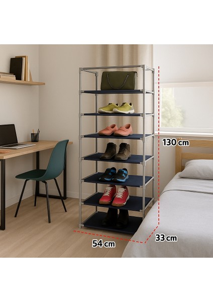 Student 7 Raflı Çelik Iskeletli Bez Ayakkabılık Dolabı – Geniş Kapasiteli, Modern Tasarım fırsatları