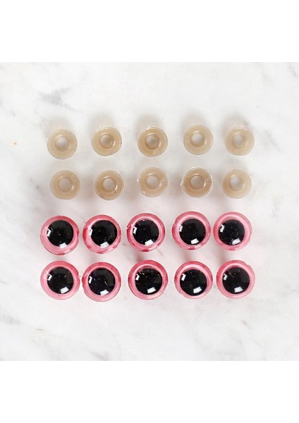 Loren 14 mm Pembe 5 Çift Amigurumi Göz