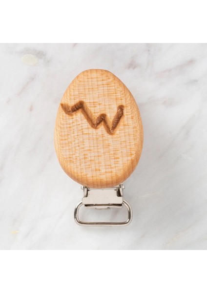 Hobi Baby Yumurta Figürlü Organik Ahşap Emzik Klip