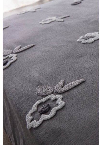 Lalezar Çift Kişilik Yatak Örtüsü Seti – Şönil Kumaş, Lale Desenli, Punch Nakışlı, 240X260 Cm, Modern Çiçek Tasarımı indirimleri