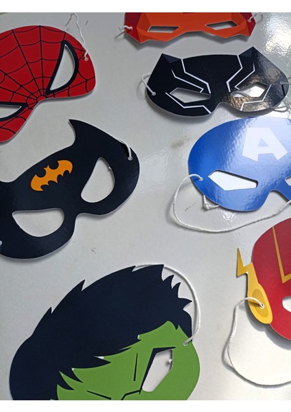 7 Adet Süper Kahraman Konsept Kağıt Parti Maskesi Süper Kahraman Doğum Günü Süsü fiyatları
