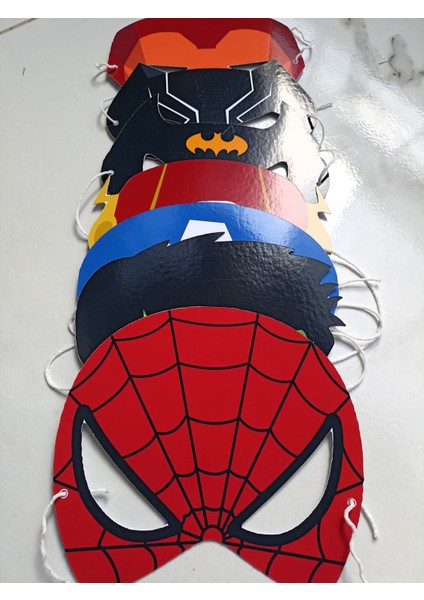 7 Adet Süper Kahraman Konsept Kağıt Parti Maskesi Süper Kahraman Doğum Günü Süsü indirimleri