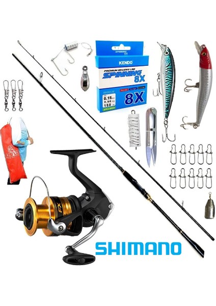 Shimano Fx 3000 244CM 6-32GR Oslo Zen Pro Karbon Rapala Maket Balık Spin Olta Takımı Seti