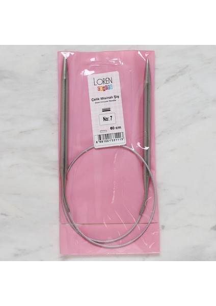 Loren Crafts 7 mm Çelik Misinalı Şiş 60 cm