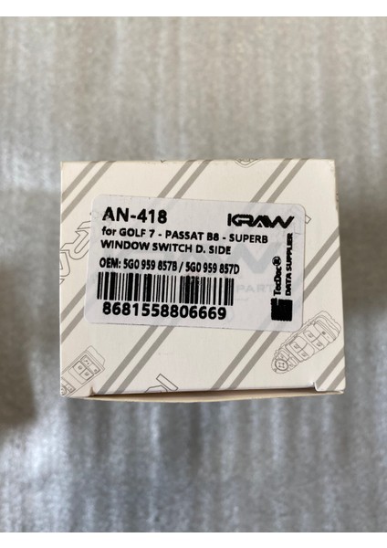 Volkswagen Passat B8 - Golf 7 Sol Ön Cam Düğmesi 5G0959857 modelleri