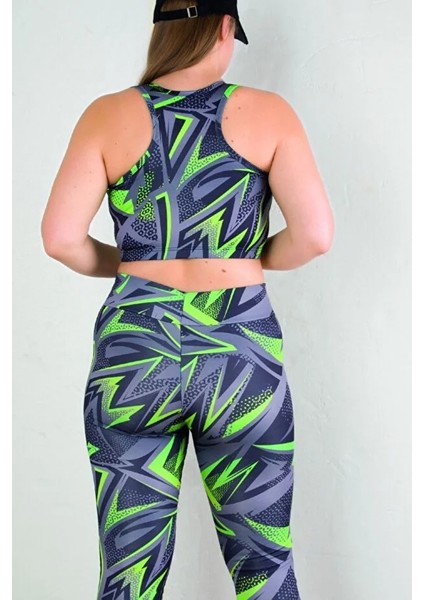 Lady Kadın Büyük Beden Yüksek Bel Tayt ve Kalın Askılı Balensiz Crop Top Büstiyer 2'li Takım fiyatları