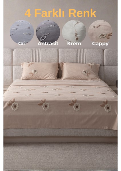 Lalezar Çift Kişilik Yatak Örtüsü Seti – Şönil Kumaş, Lale Desenli, Punch Nakışlı, 240X260 Cm, Modern Çiçek Tasarımı fiyatları