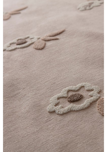 Lalezar Çift Kişilik Yatak Örtüsü Seti – Şönil Kumaş, Lale Desenli, Punch Nakışlı, 240X260 Cm, Modern Çiçek Tasarımı