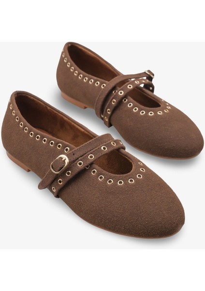 Rove Kadın Zımbalı Babet Kahve Nubuk fiyatları