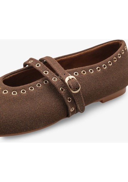 Rove Kadın Zımbalı Babet Kahve Nubuk modelleri
