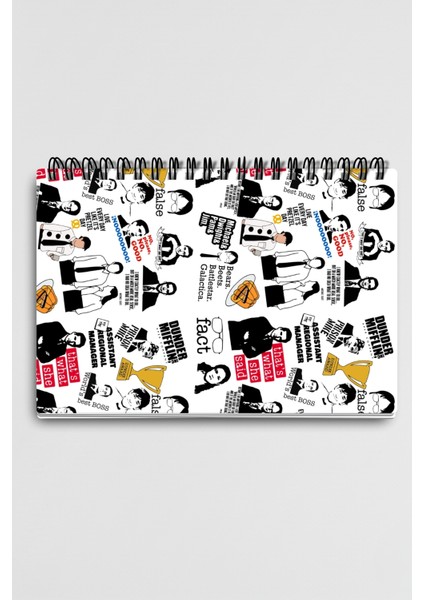 The Office Michael Scott Dwight Jim Pam Tasarımlı Tel Spiralli Çizgisiz Defter fiyatları