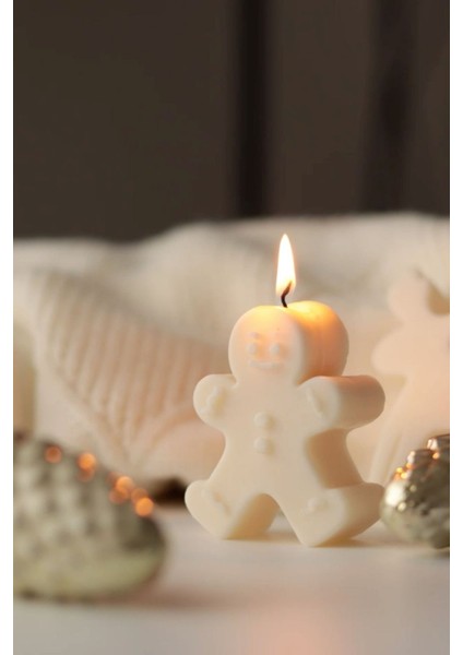Gingerbread Kurabiye Adam Christmas Yılbaşı Mumu