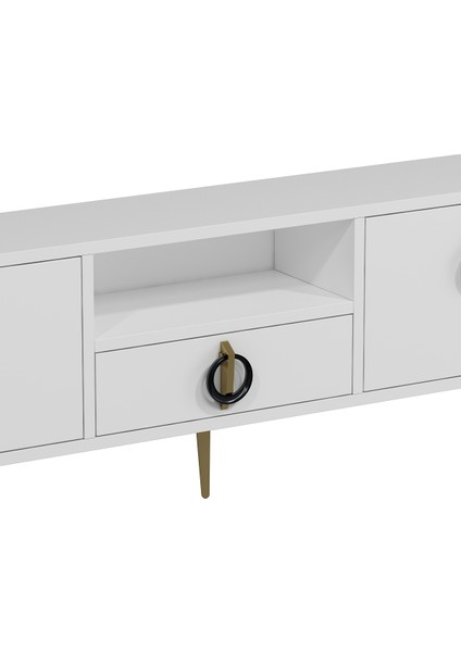 1318DROPDD-32 Tv Sehpası Beyaz-Altın fırsatları