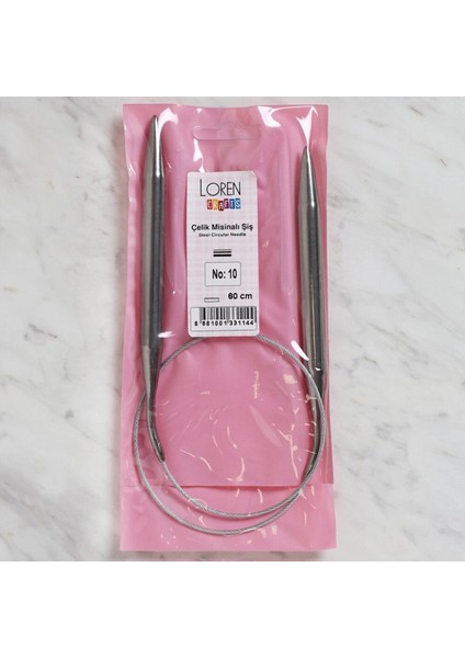 Loren Crafts 10 mm Çelik Misinalı Şiş 60 cm