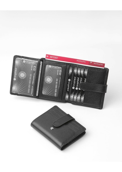 Hakiki Deri Erkek Cüzdan - 13698 - Siyah