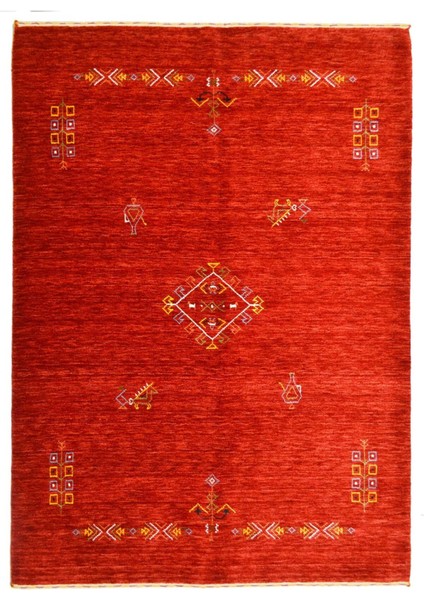 Lori Kırmızı Renk Modern El Dokuma Halısı 140X200 cm (2.8 M²)