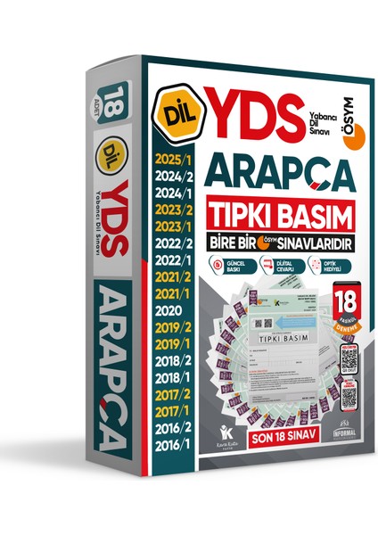 2026 Yds Arapça Ösym Tıpkı Basım Çıkmış Soru Deneme Paketi 18LI Fasikül Seti fiyatları