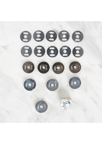 Loren Manyetik Mat Gümüş Metal 5 Li Çıt Çıt Set