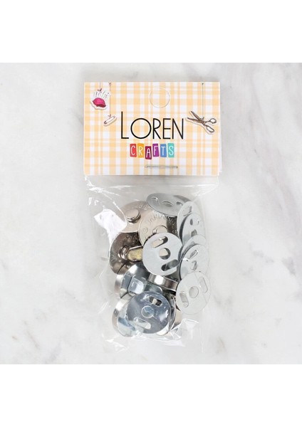 Loren Manyetik Mat Gümüş Metal 5 Li Çıt Çıt Set modelleri