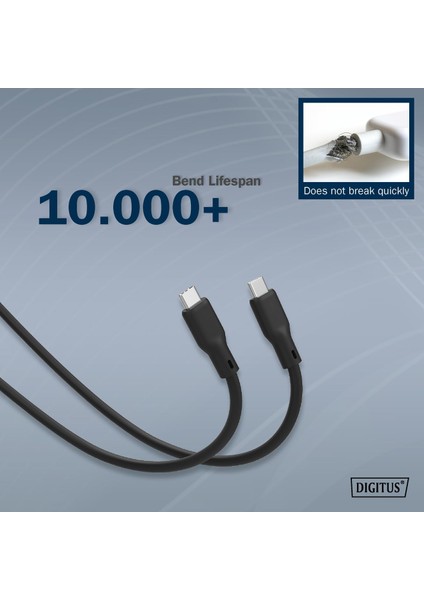 USB Silikon Bağlantı Kablosu 2mt - USB C To USB C - 8k - 20GBPS - 240W - USB 4.0 Gen2 fiyatları